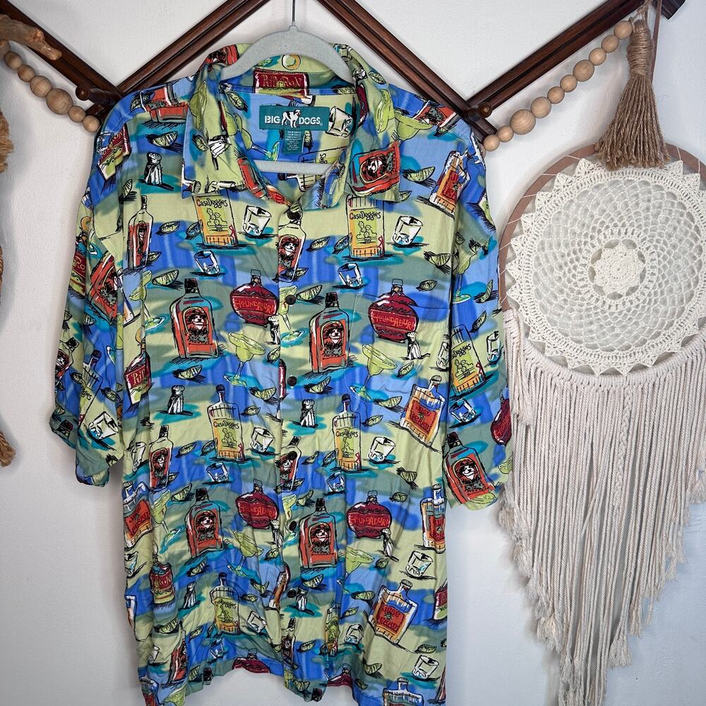 Big Dogs Tropical Cocktail Bottle Button Down